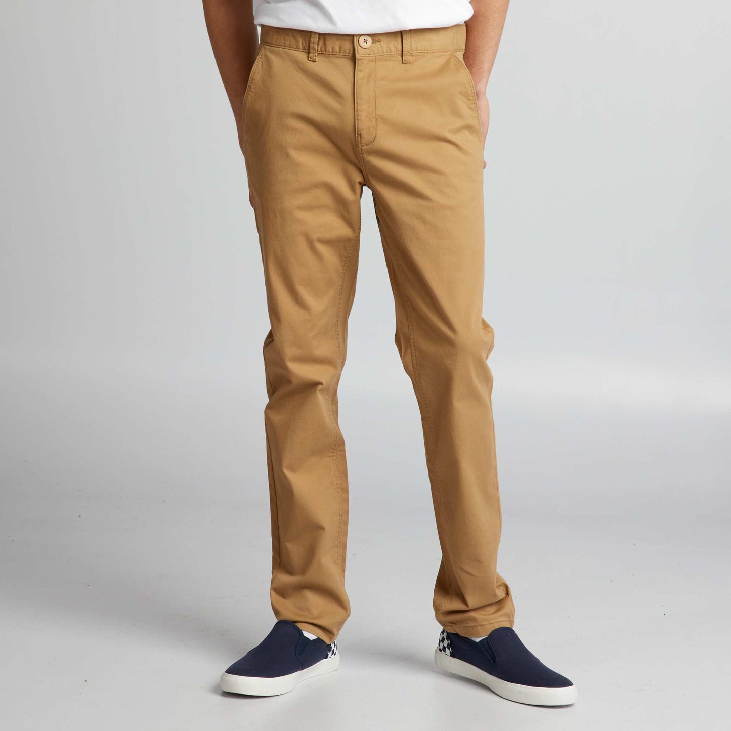 Pantalon chino uni Beige