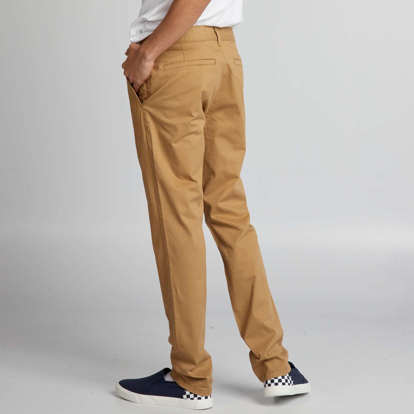 Pantalon chino uni Beige