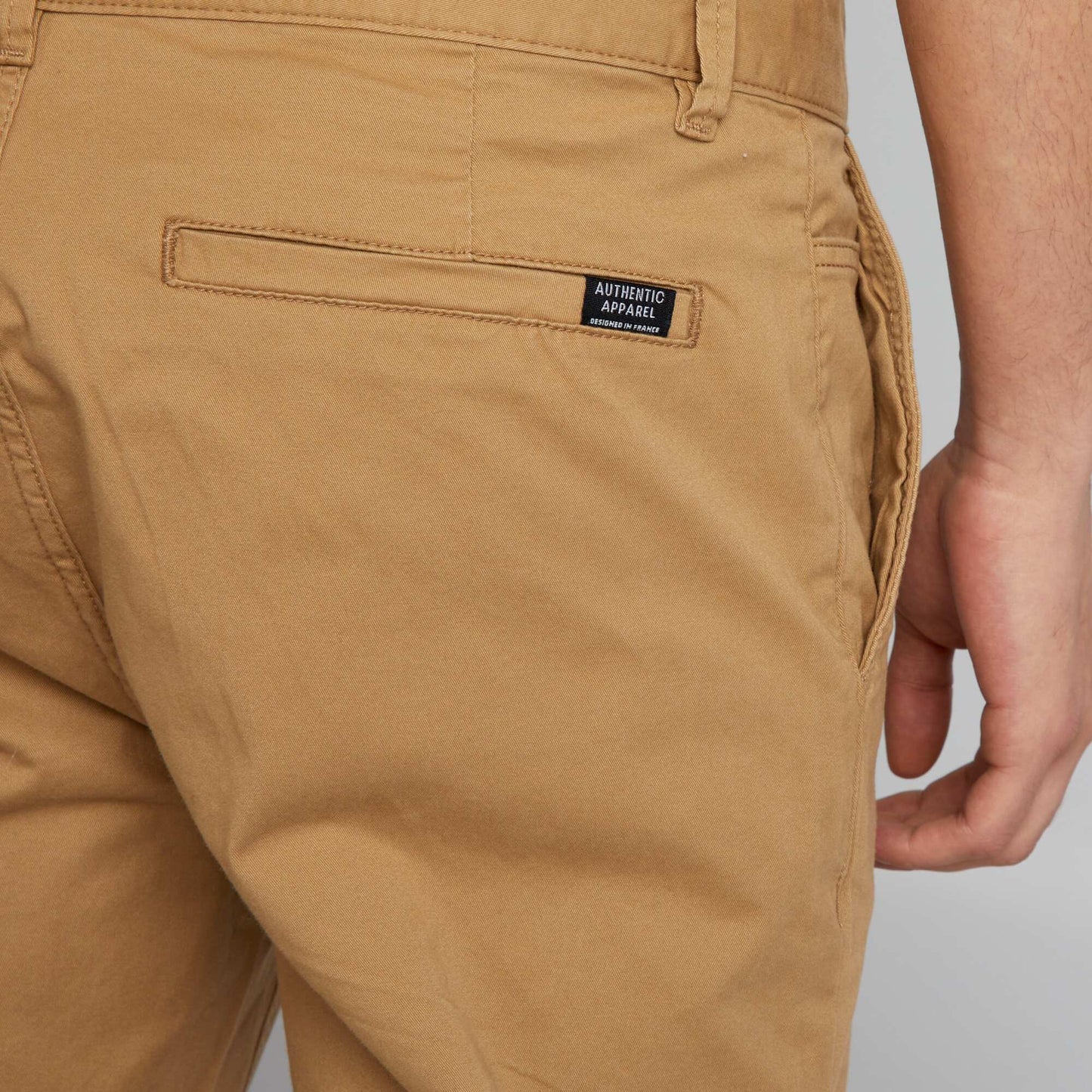 Pantalon chino uni Beige