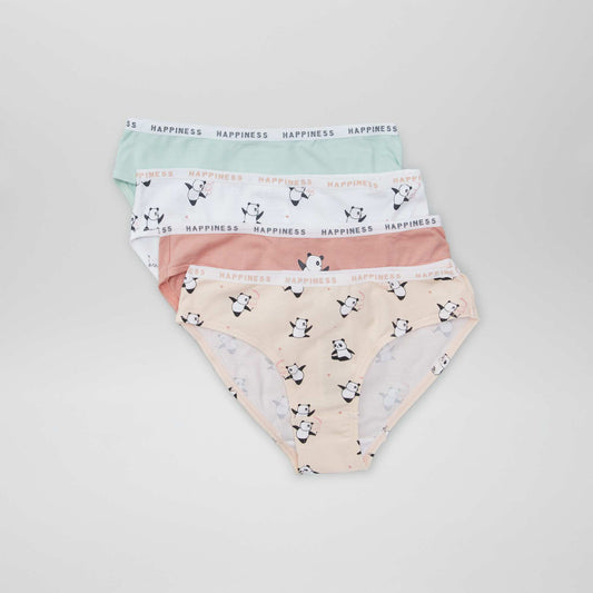 Lot de 4 culottes imprimé animal Panda