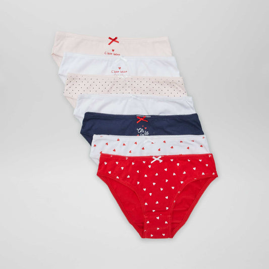Lot de 7 culottes Blanc/rose/rouge