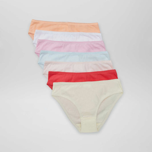 Lot de 7 culottes unies Rose/violet/orange/vert/blanc