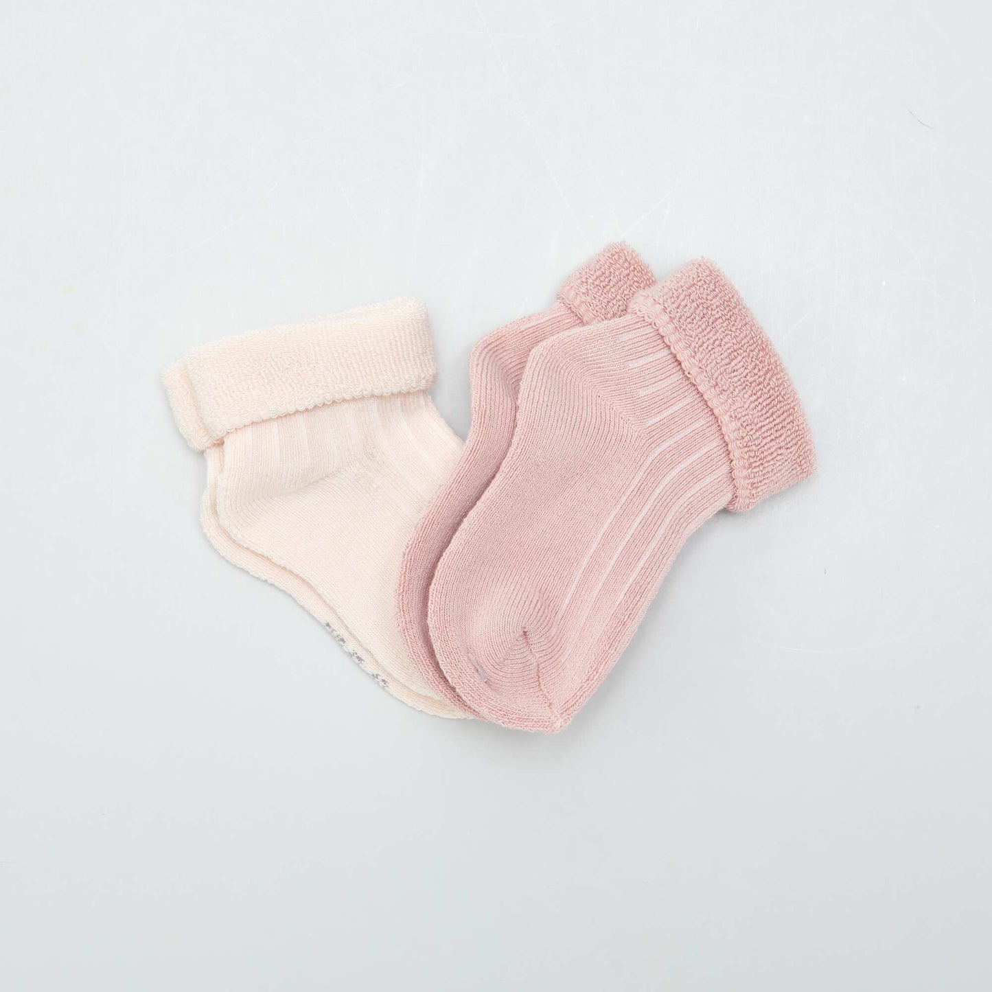 Lot 2 paires de chaussettes en maille bouclette Rose clair/foncé