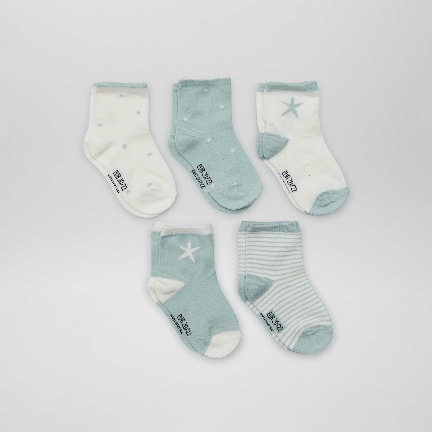 Lot de 5 paires de chaussettes Vert/blanc