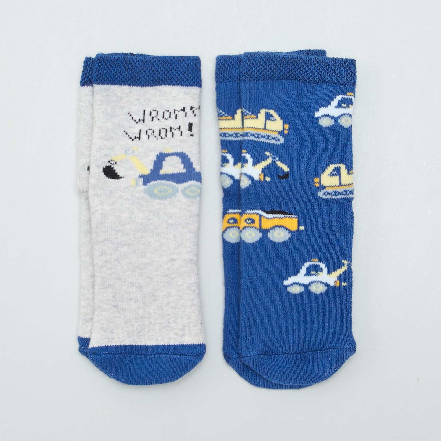 Lot 2 chaussettes antidérapantes Bleu/gris