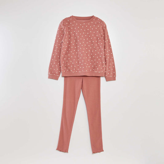 Ensemble pyjama t-shirt + legging - 2 pièces Rose