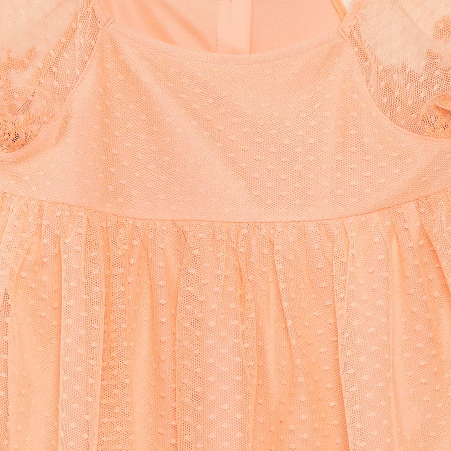 Robe trapèze en tulle plumetis Orange