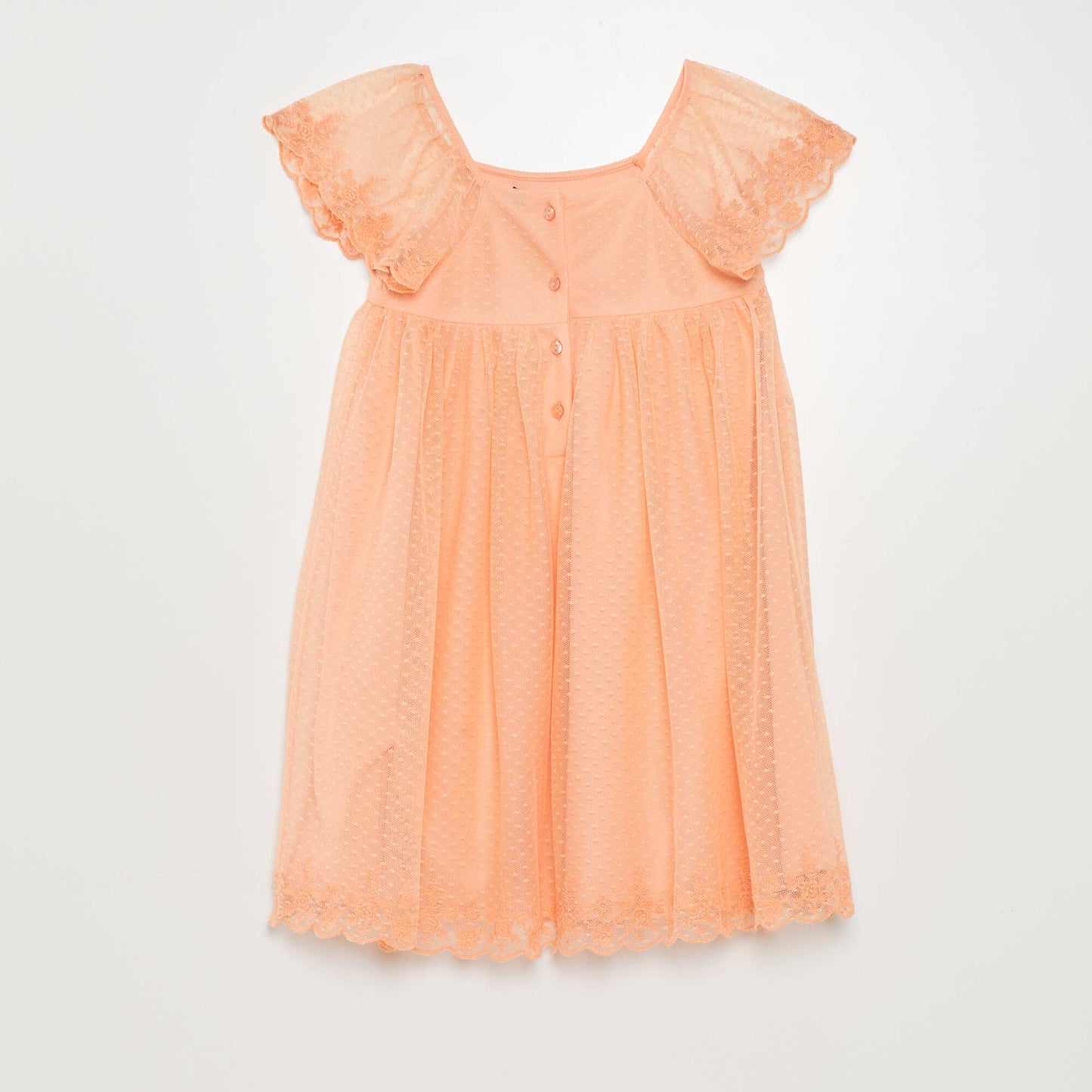 Robe trapèze en tulle plumetis Orange