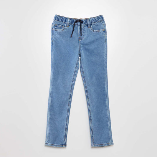 Jean à taille élastiquée avec cordons Double stone