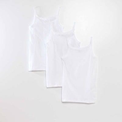 Lot de 3 débardeurs coton Blanc