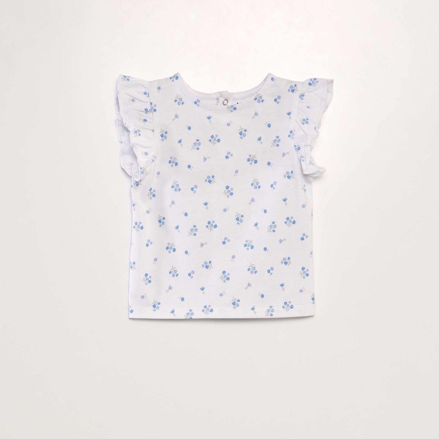 T-shirt à volants Blanc fleur