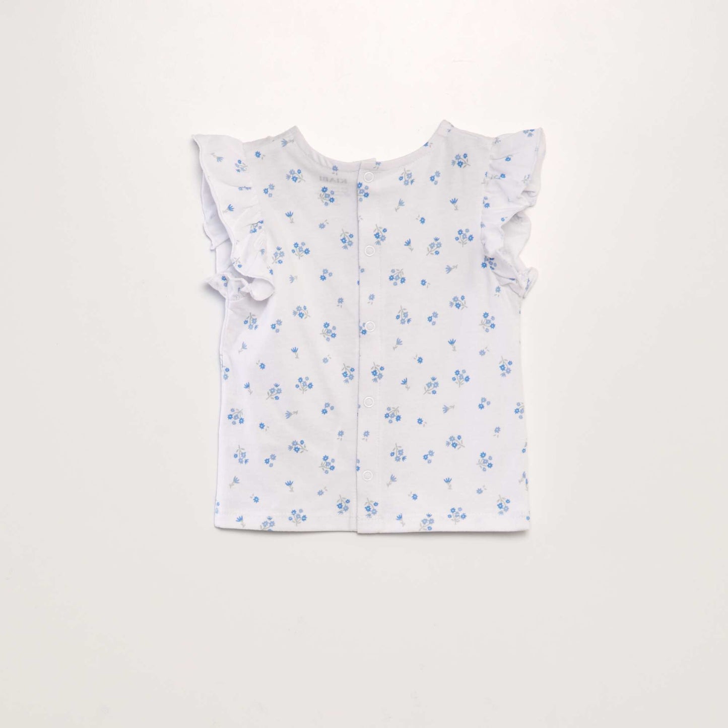 T-shirt à volants Blanc fleur