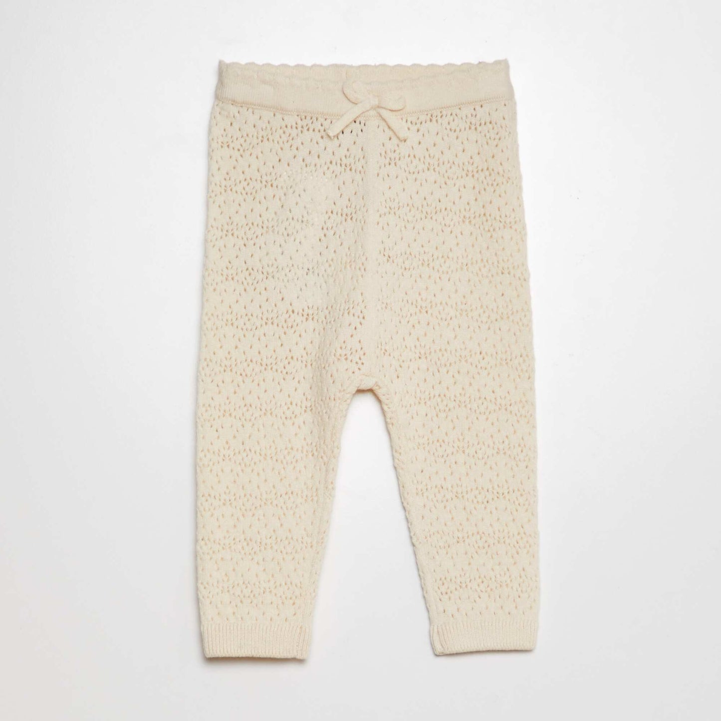 Legging en tricot + chaussettes à broderies Beige