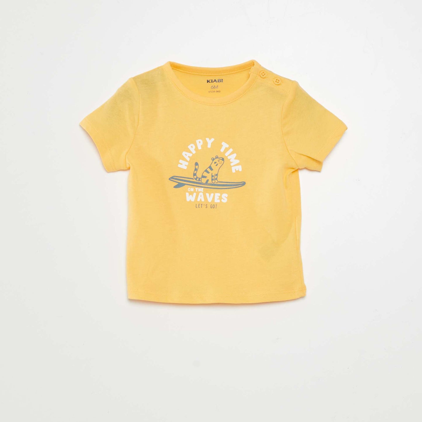 T-shirt manches courtes imprimé Jaune