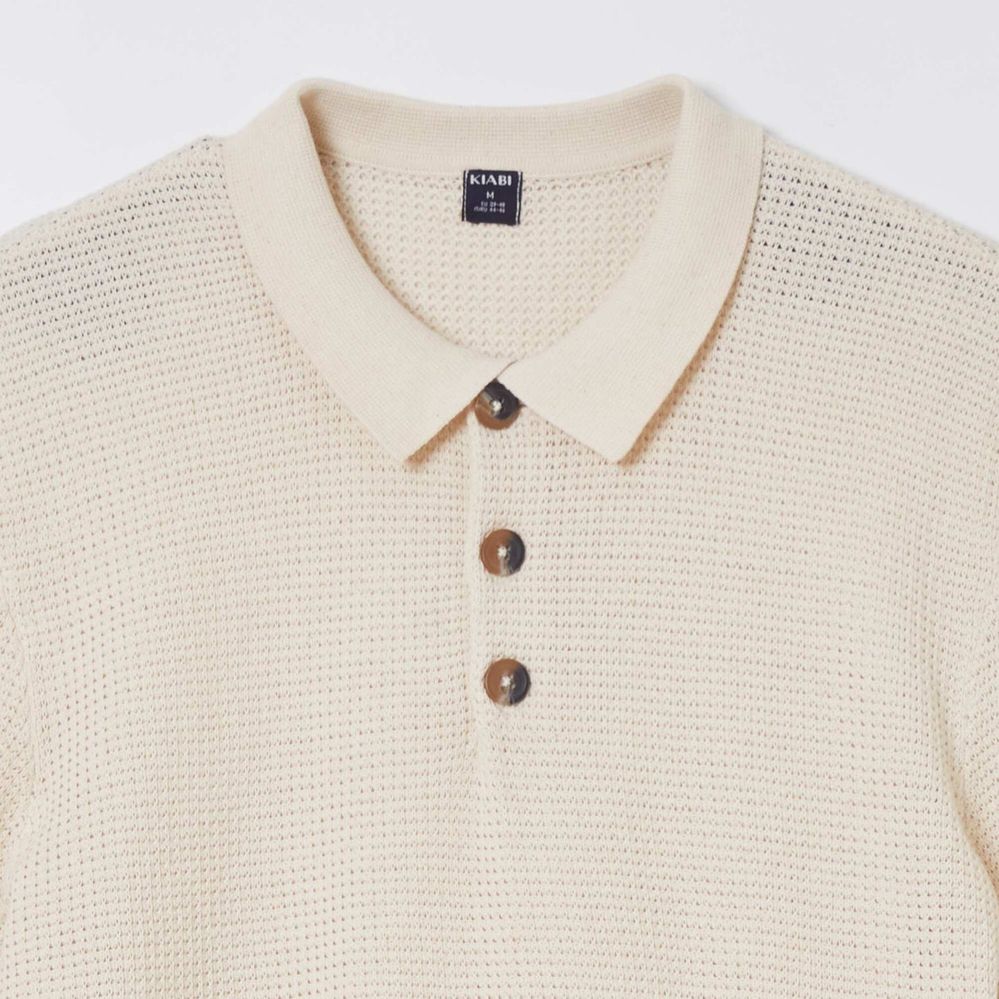 Polo en maille tricot Blanc