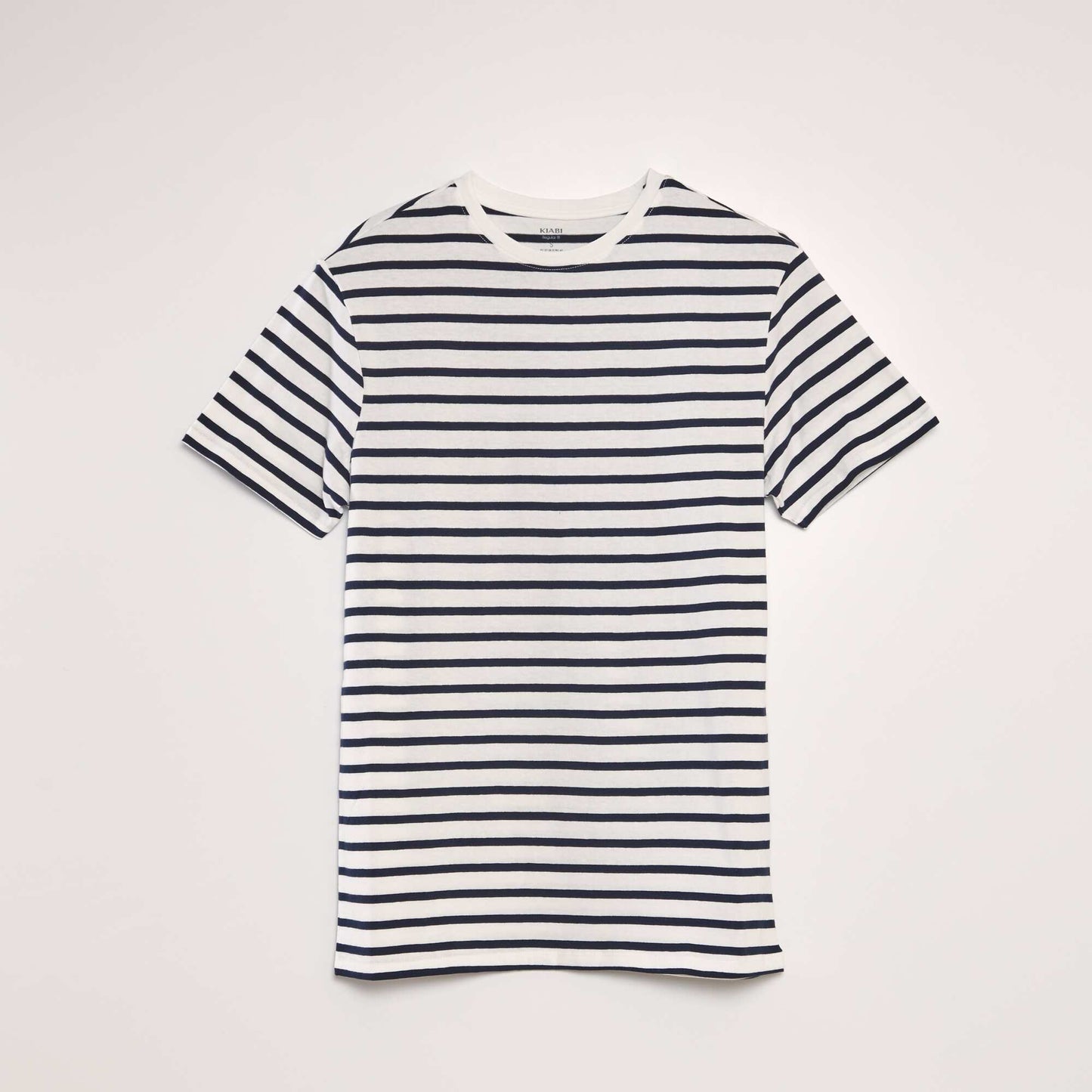 T-shirt marinière en coton Blanc/bleu