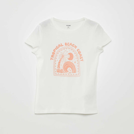 T-shirt imprimé manches courtes Blanc