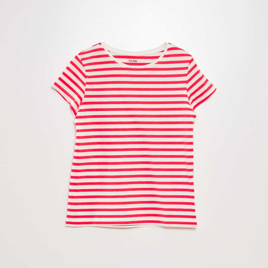 T-shirt imprimé marinière Rouge
