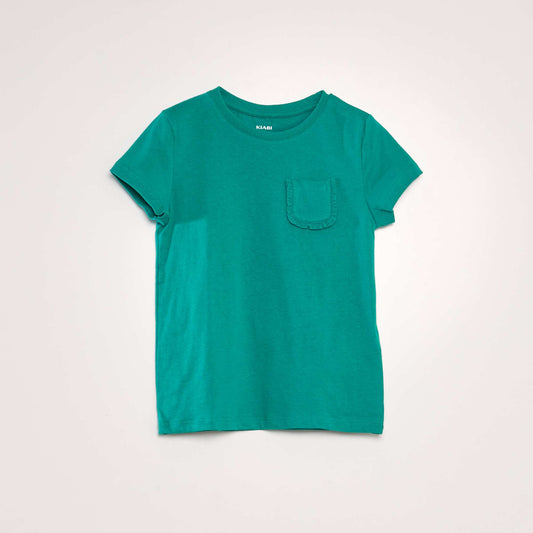 T-shirt uni avec poche Vert