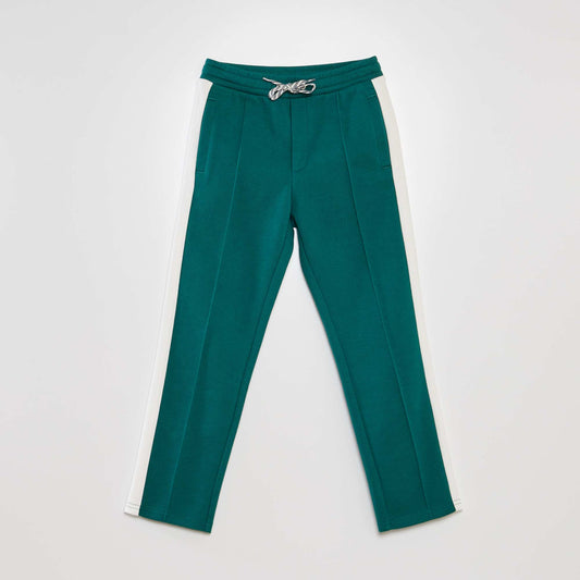 Pantalon de jogging en piqué de coton Vert