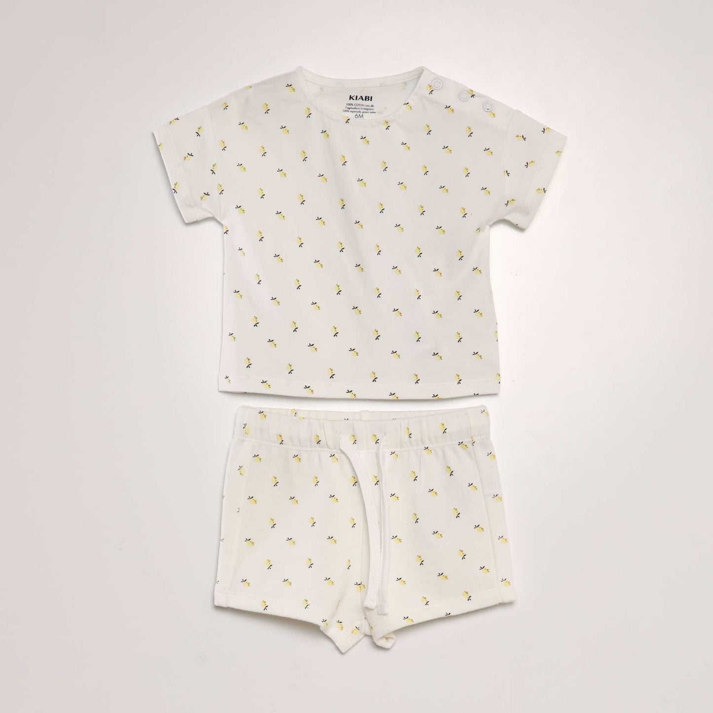 Ensemble pyjama court t-shirt + short - 2 pièces Blanc