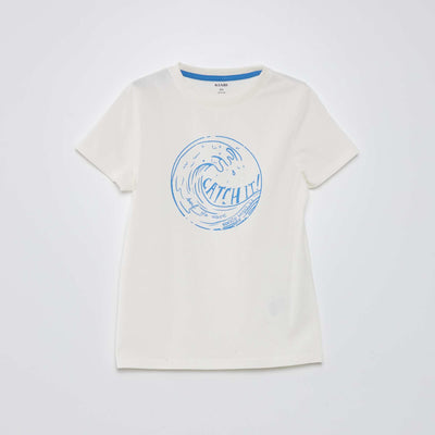 T-shirt à col rond en coton Blanc