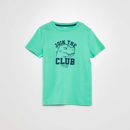 T-shirt à col rond en coton Vert
