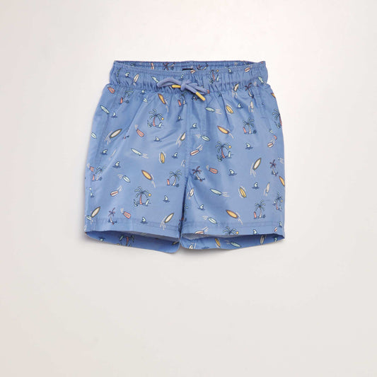 Short de bain imprimé Bleu moyen