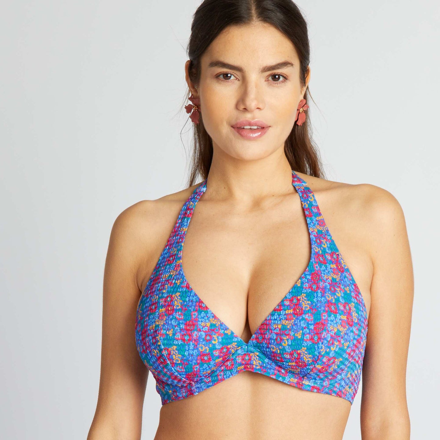 Haut de maillot de bain D&E imprimé Bleu imprimé