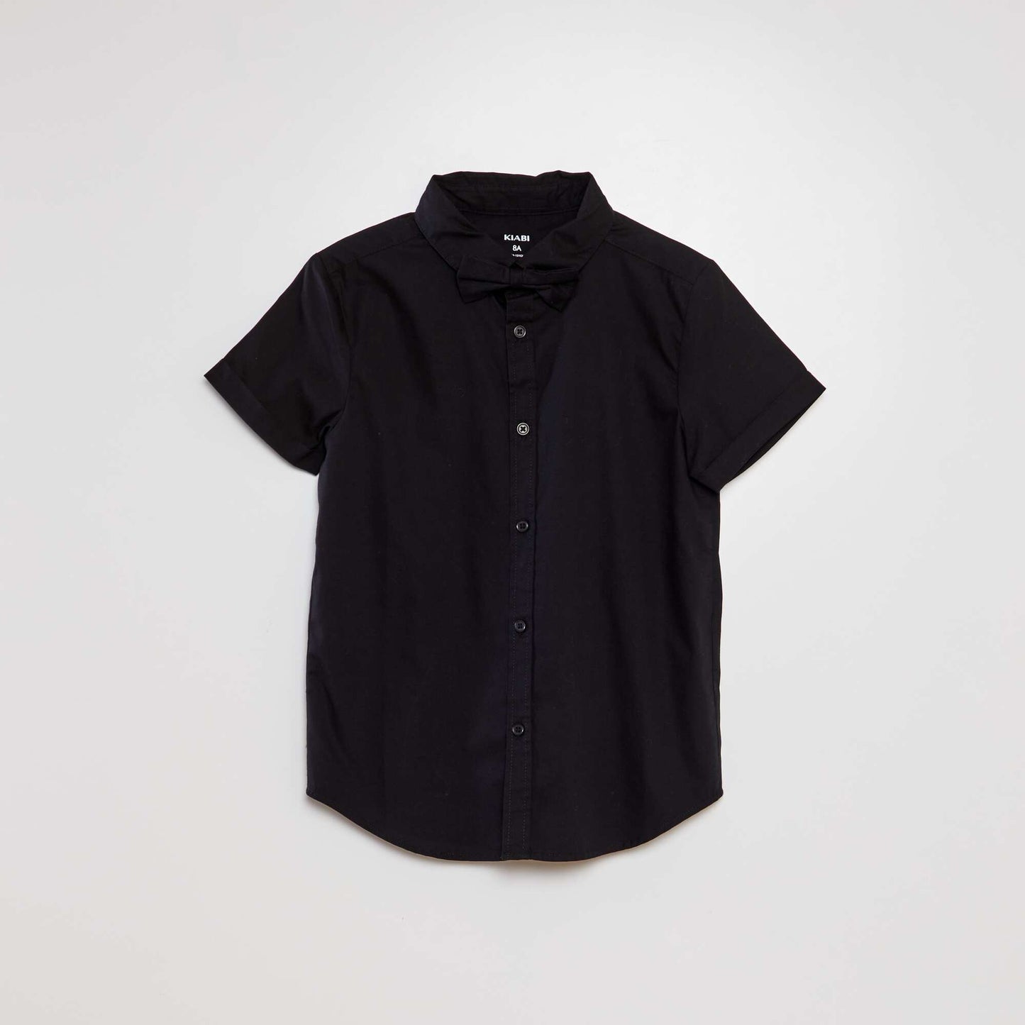 Chemise manches courtes + nœud papillon noir