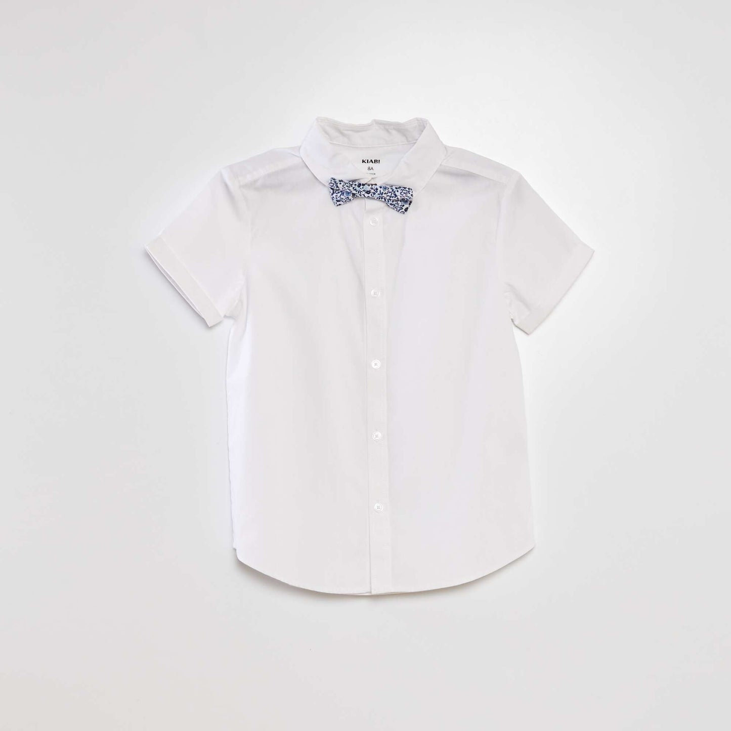 Chemise manches courtes + nœud papillon Blanc