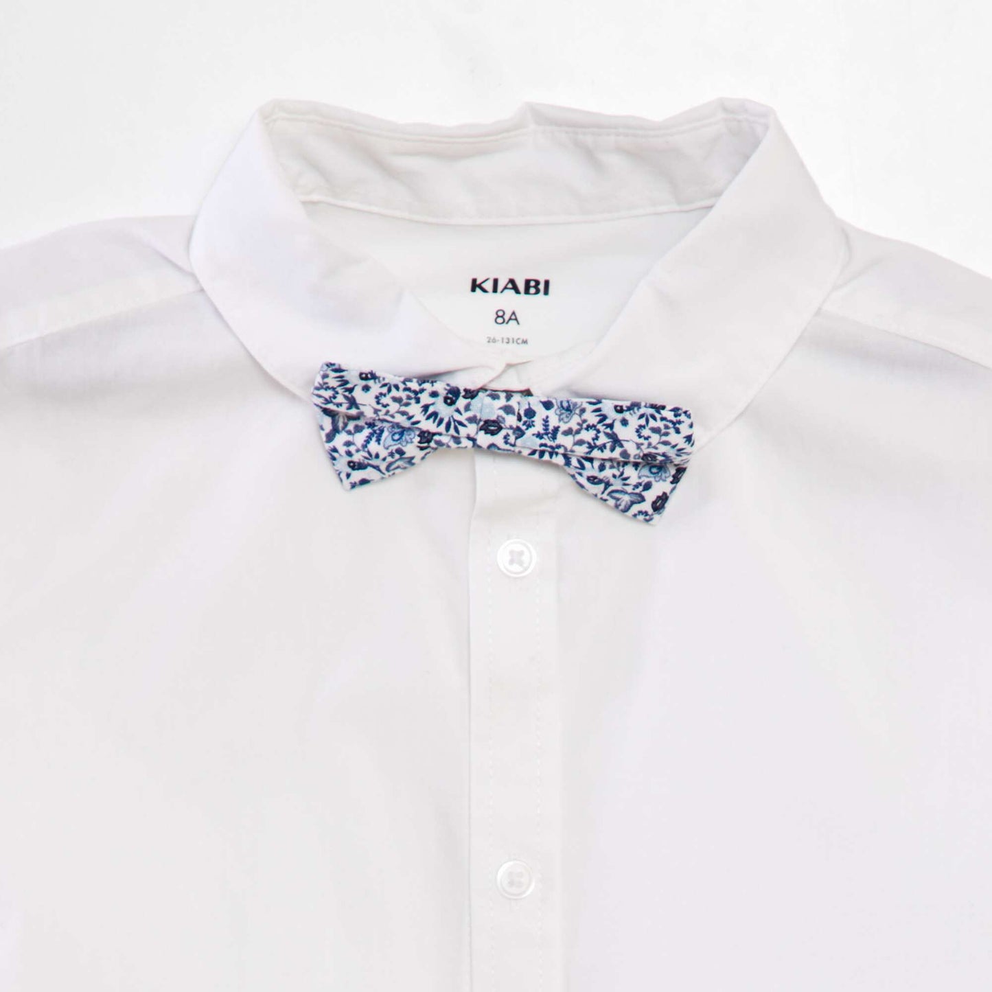 Chemise manches courtes + nœud papillon Blanc