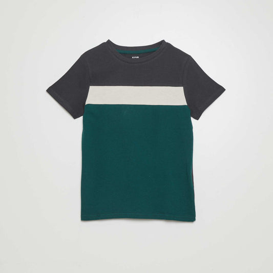 Tee-shirt colorblock Vert