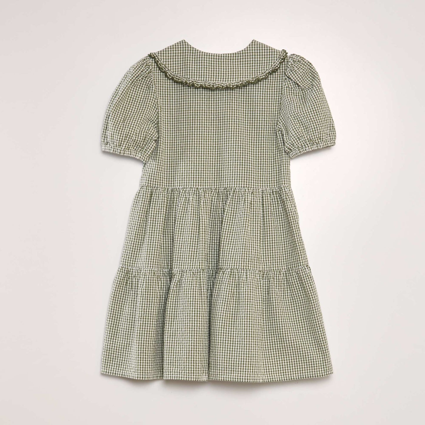 Robe vichy volantée Vert