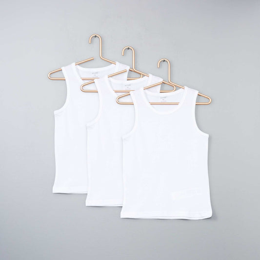 Lot 3 maillots de corps en coton blanc