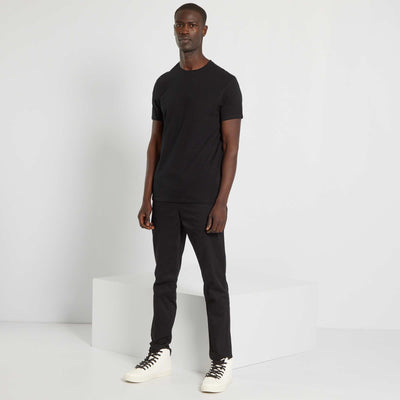 T-shirt droit en jersey uni noir
