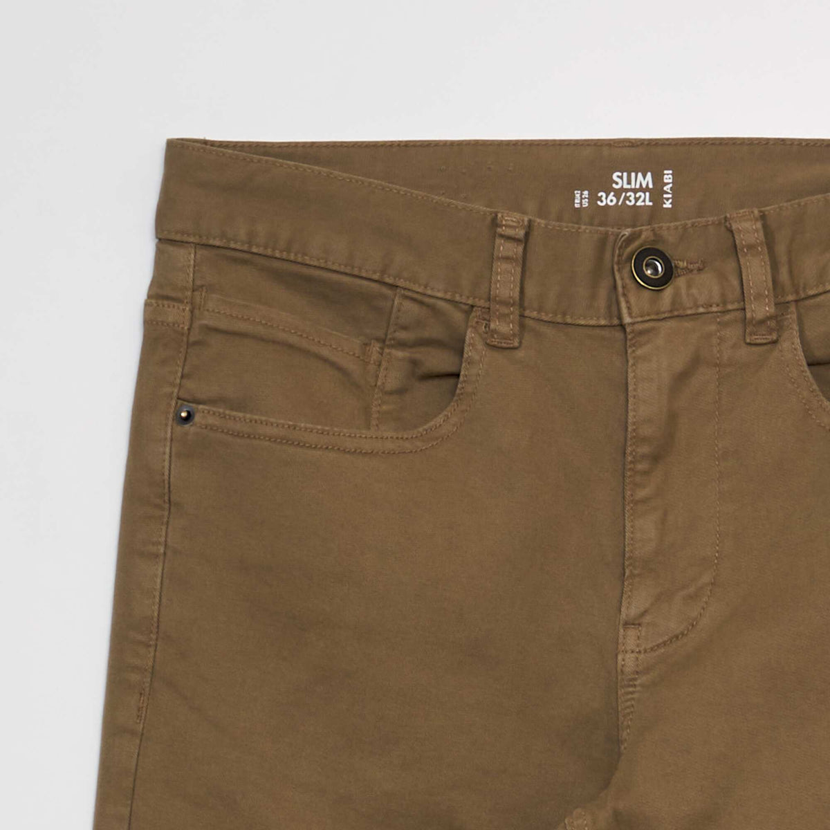 Pantalon slim 5 poches - L32 marron