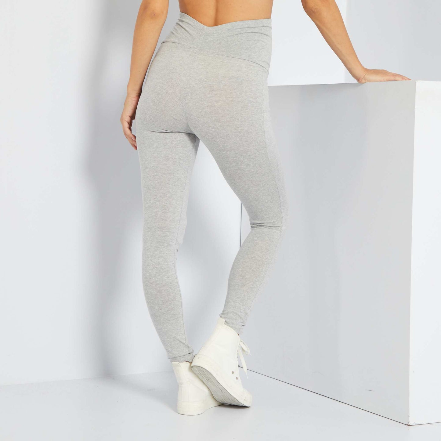 Legging grossesse maille extensible Gris