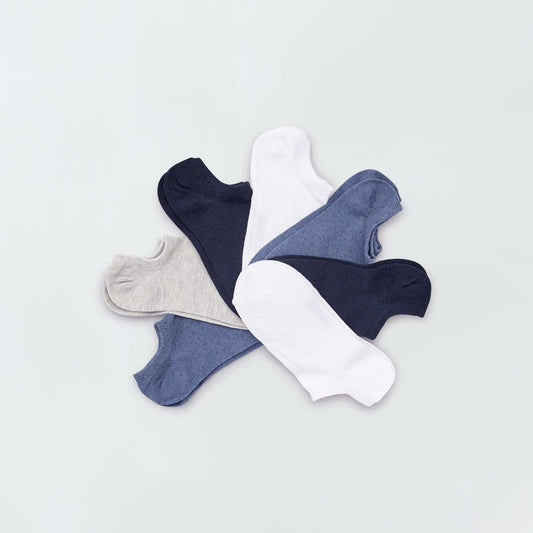 Lot de 7 paires de chaussettes invisibles bleu