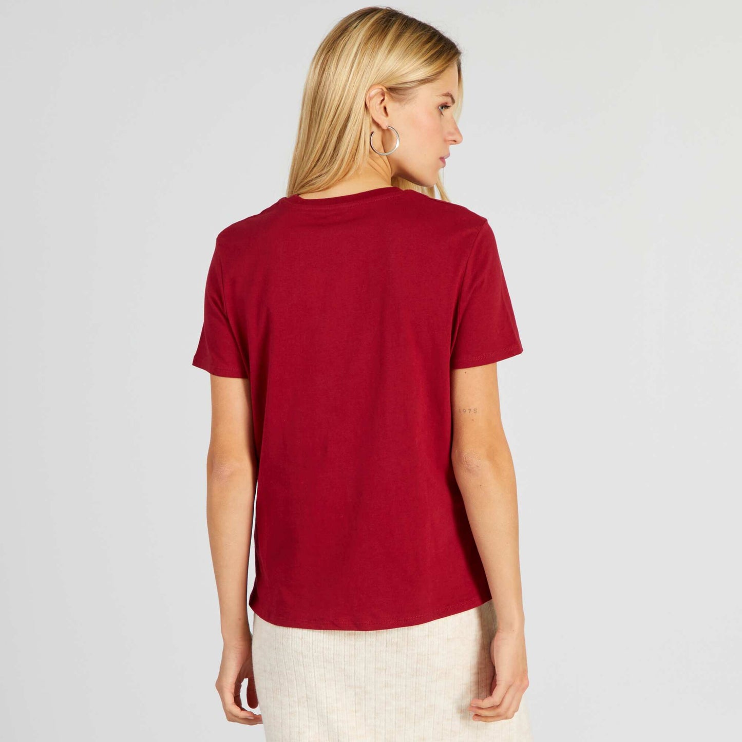 T-shirt en jersey imprimé Rouge