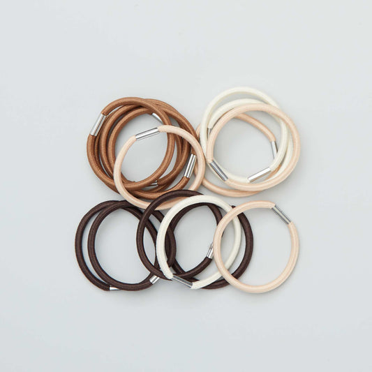 Lot de 15 élastiques unis beige