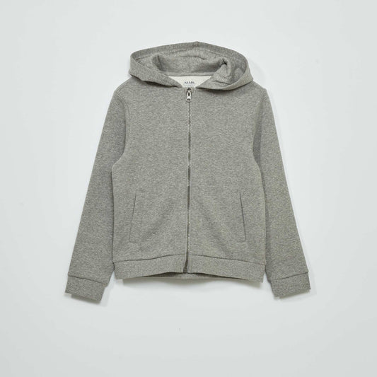 Sweat zippé à capuche gris