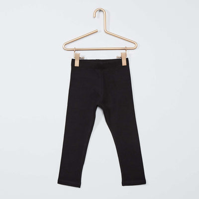 Legging long uni en maille jersey noir