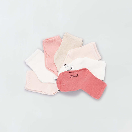 Lot de 7 paires de chaussettes rose