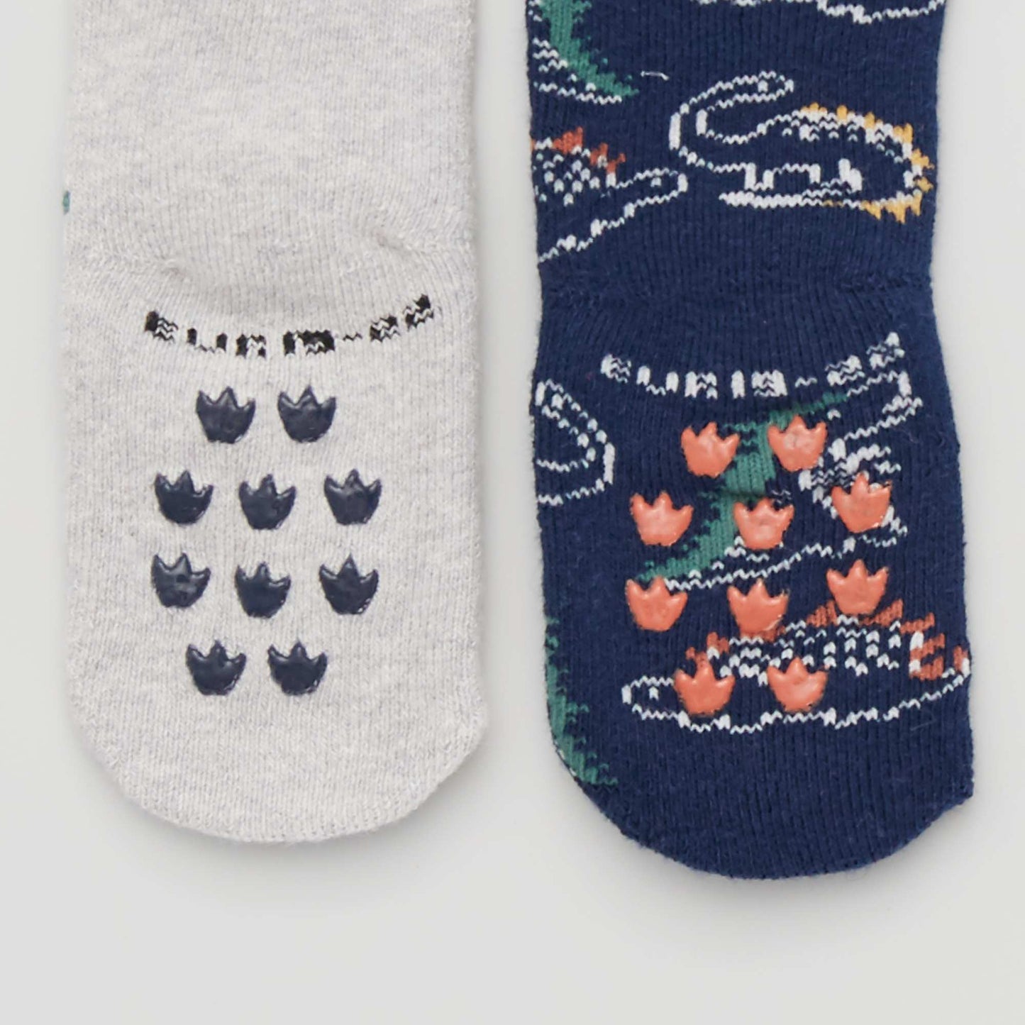 Lot de 2 paires de chaussettes antidérapantes Gris/marine