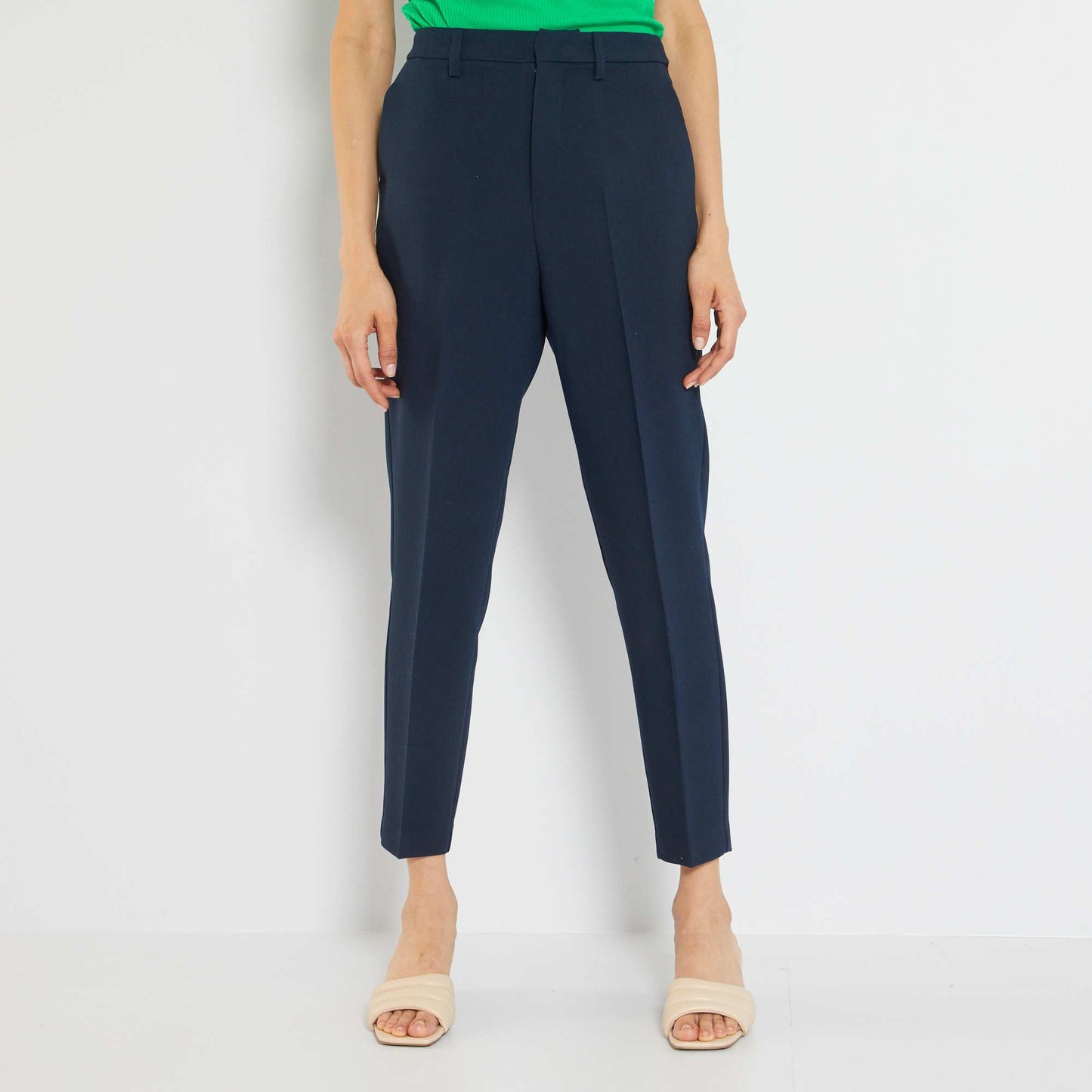 Pantalon cigarette bleu marine