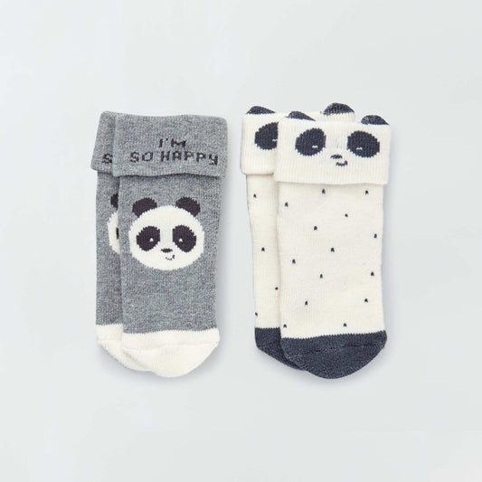 Lot de 2 paires de chaussettes Gris