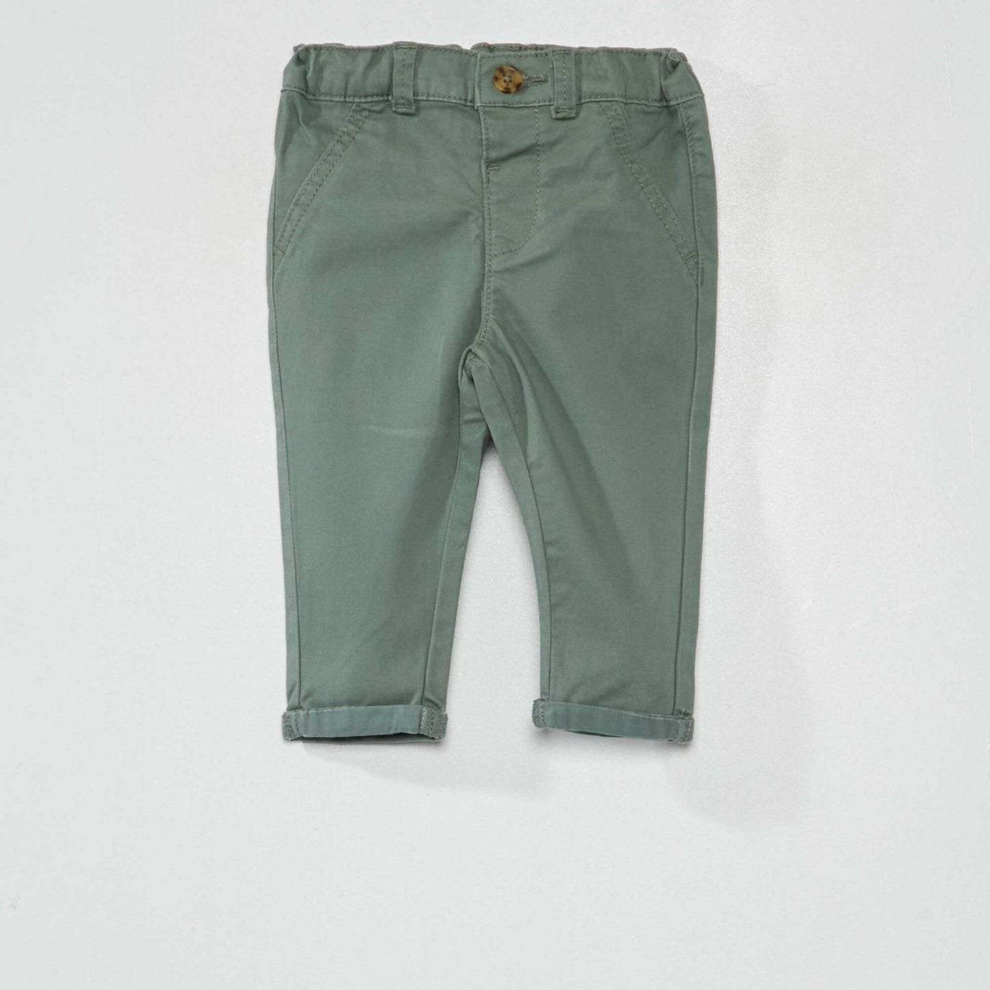 Pantalon chino uni Vert