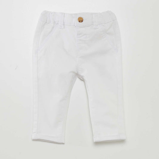 Pantalon chino uni Blanc