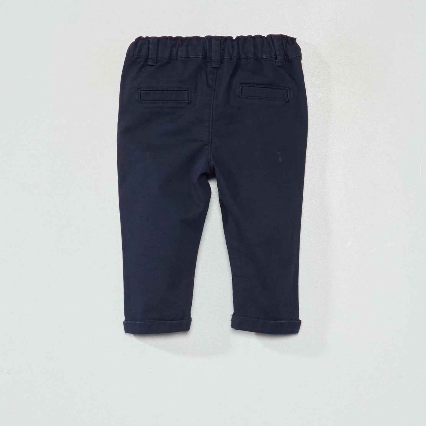 Pantalon chino uni bleu marine